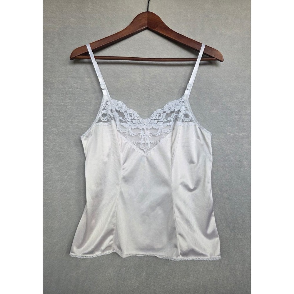 Vassarette Y2K Lace Camisole M White Coquette Fairy Slip Cami Lingerie Going Out